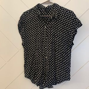 Black and white button up